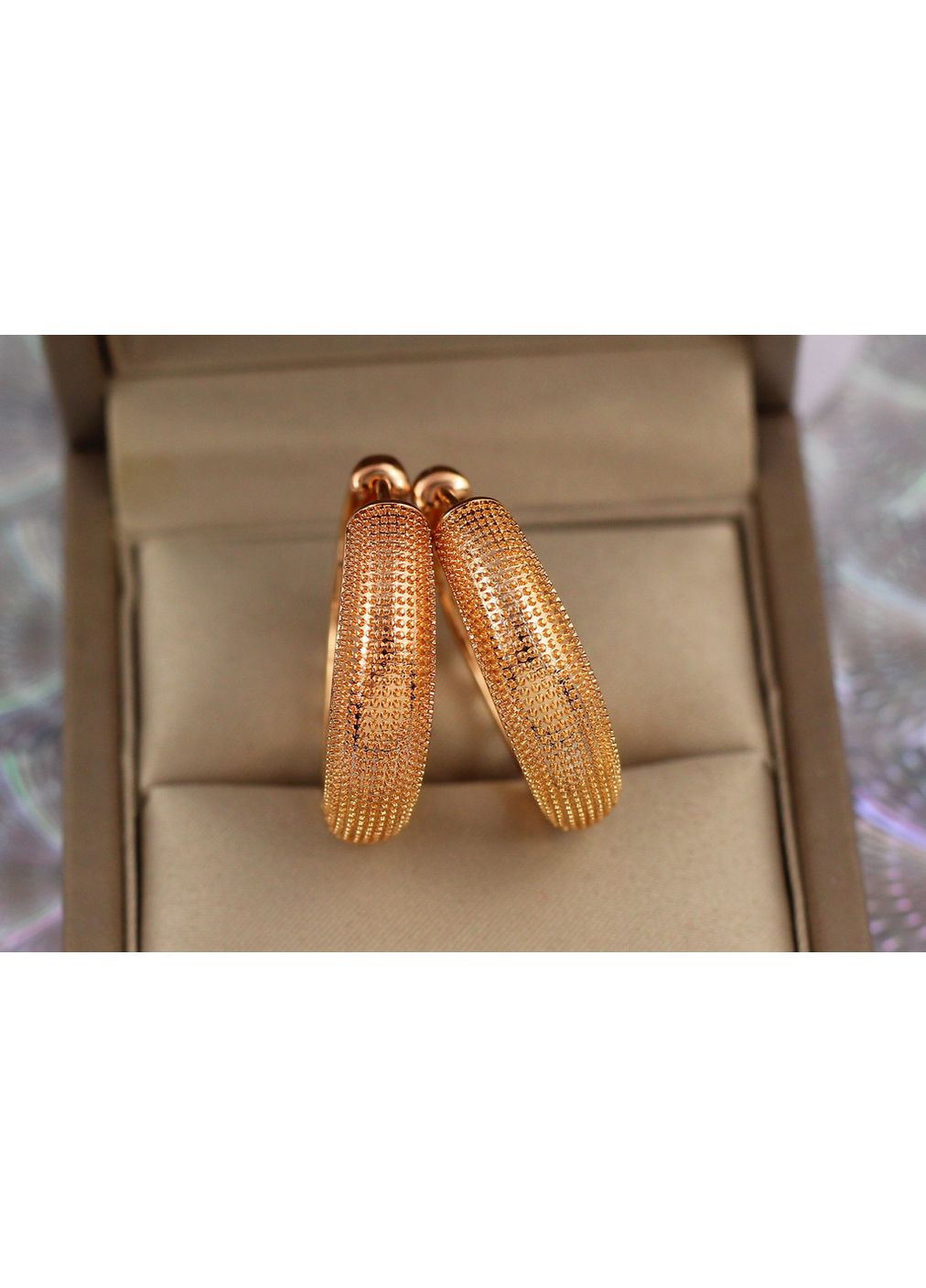 Серьги кольца Хuping Jewelry 3 см 7 мм золотистые love-shopping Xuping Jewelry (354660833)