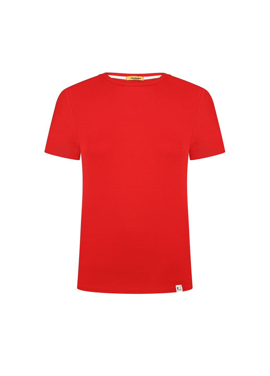 Хлопковая приталенная футболка красного цвета норман Dolcedonna - (341136204)