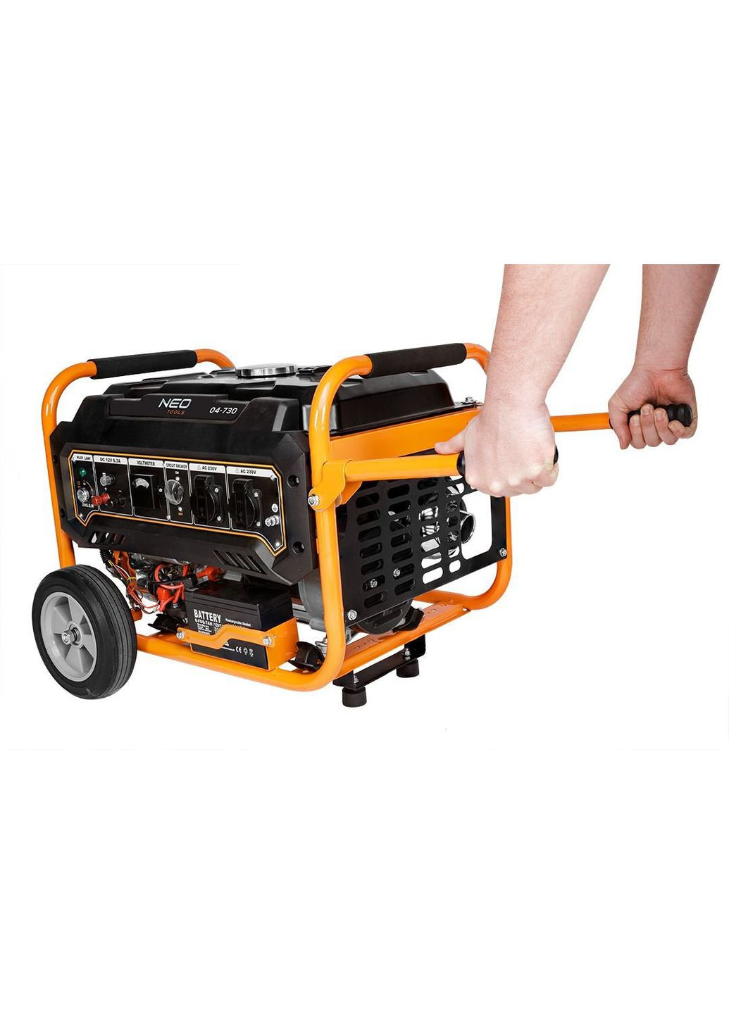 Генератор бензиновий 230В (1 фаза), 2.8/3кВт, електростартер, AVR, 45кг + Портативний зарядний пристрій сонячна панель 90-140 Neo Tools (364874190)