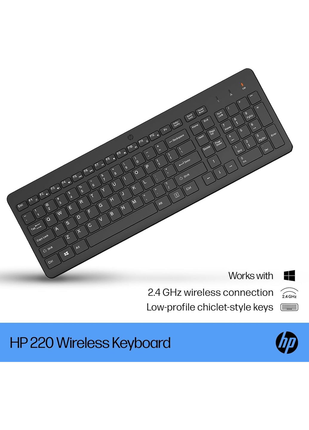 Клавіатура мембранна 805T2AA 220, 104key, WL, EN/UK, HP (370605292)