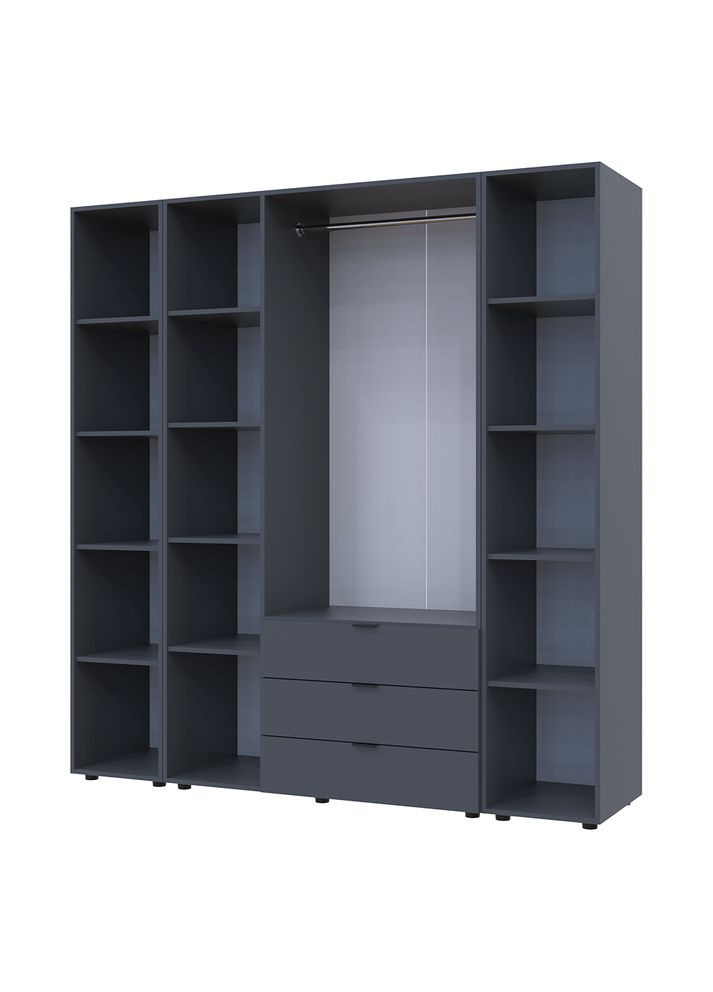 Комплект шаф для одягу Гелар (3 шт.) 192,6х49,5х203,4 см Графіт (DRS-011149) Doros (361998785)