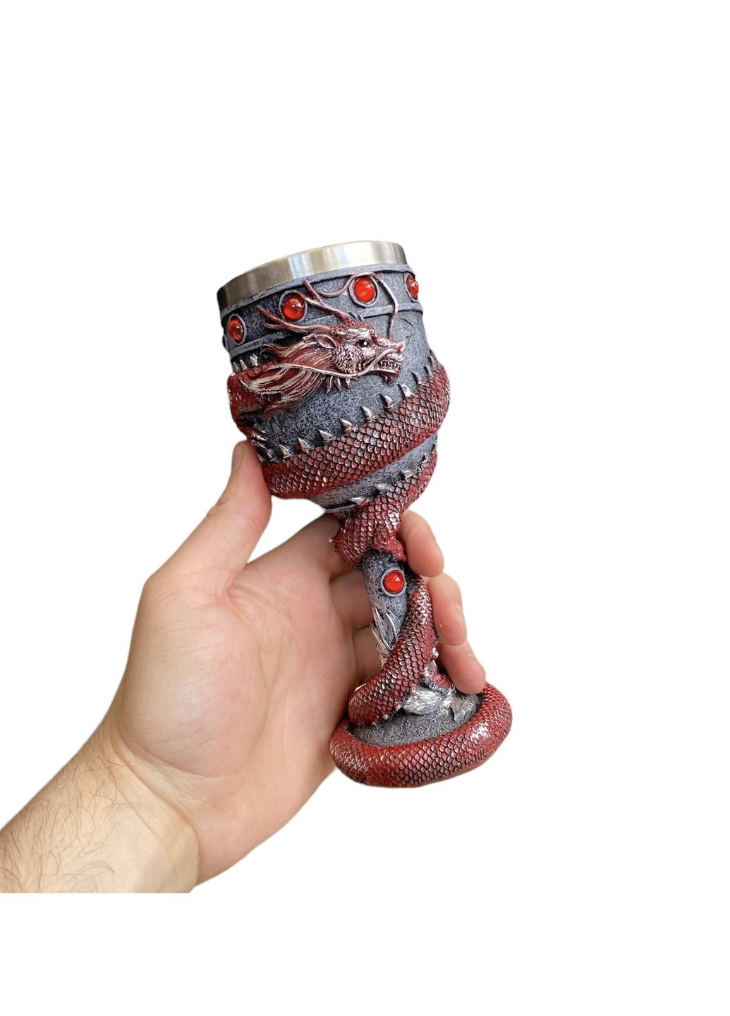 Бокал для вина 3D Танкард Дракон Красный Home (294613670)