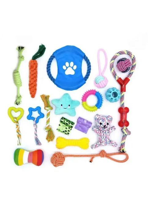 Ігровий набір для собак Набір іграшок 17 в 1 - для дрібних, середніх та великих порід Hengda (363831711)