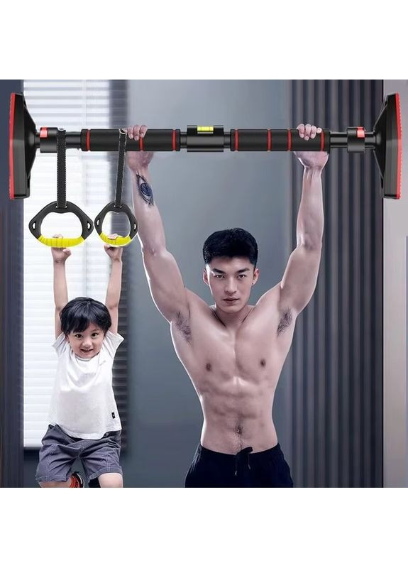 Розсувний турнік для підтягування з кільцями Pull-Up Bar (PB-7612) Black Iron Gym (355795973)