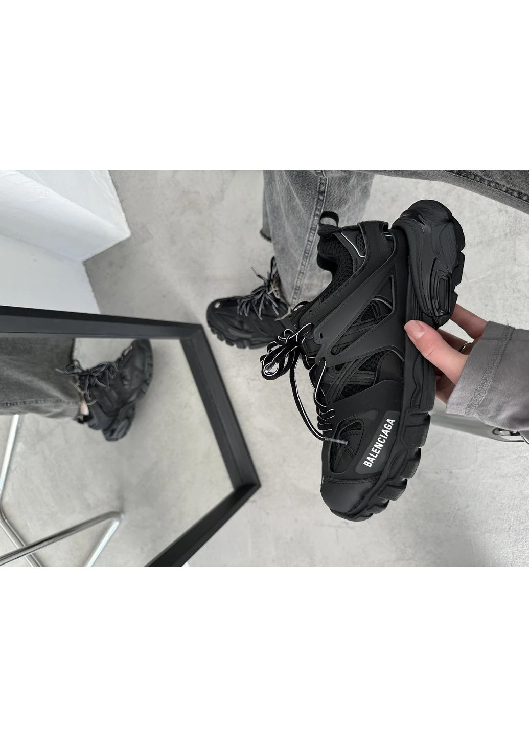 Чорні літні кросівки balenciaga track black premium баленсіага трек No Brand