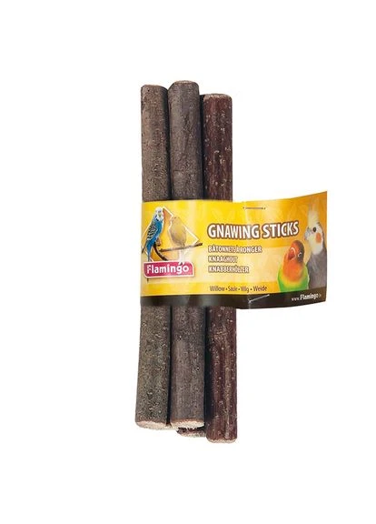 Лакомство для попугаев палочки ивовые Parrot Willow Sticks 22 см - Ø 20 мм - 5 шт (5400274769019) Flamingo (279560971)