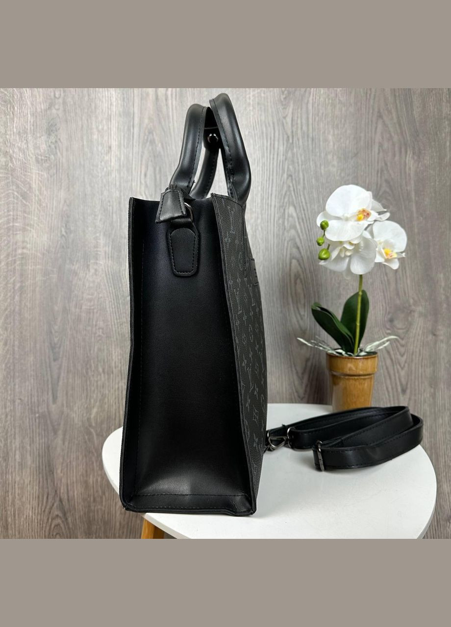 Большая женская сумка через плечо, городская сумка, экокожа, мягкая, черная (sku_1095Т) No Brand (330576263)