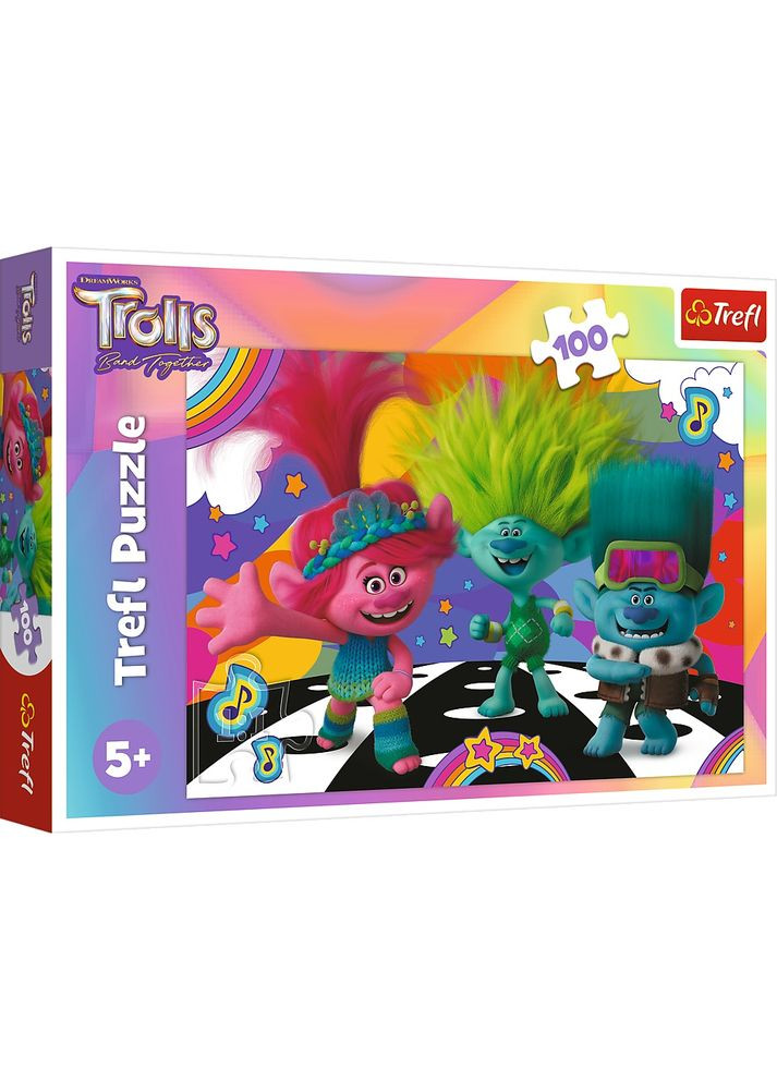 Пазлы "Веселые тролли" 100 элементов 16461, в коробке (5900511164619) Trefl (302715346)