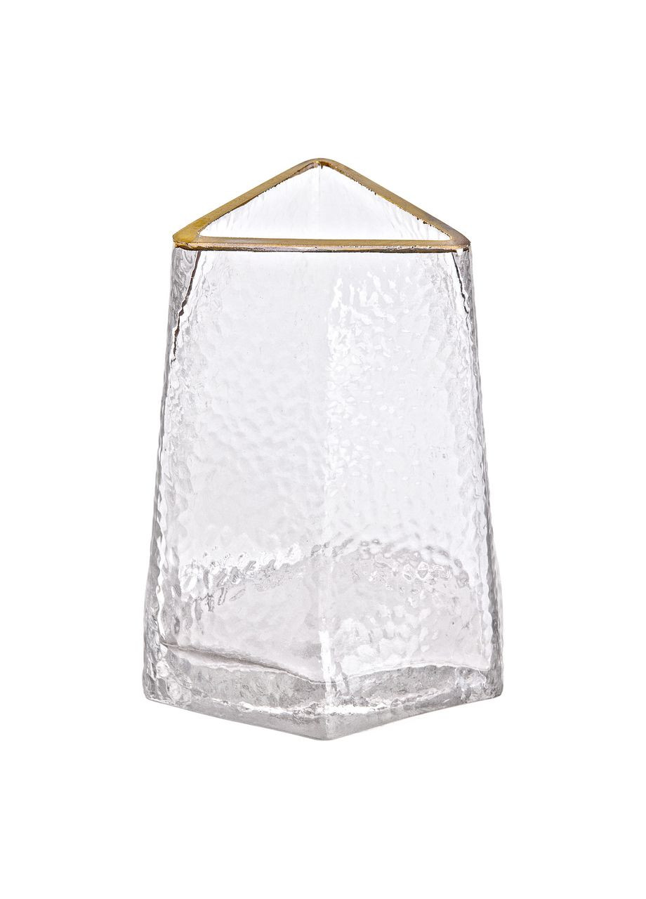 Стеклянная ваза для цветов, декоративный треугольник с золотой каймой, 16 см HP-1709 Yiwu (306873564)