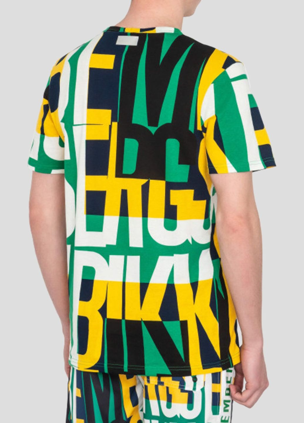 Комбинированная разноцветная хлопковая футболка с логотипом Dirk Bikkembergs