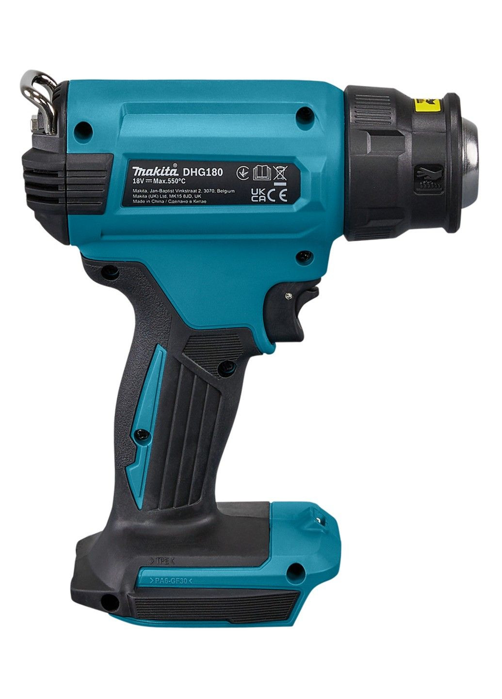 Фен технический аккумуляторный DHG180ZK (550 °C, 200 л/хв, LXT, без аккумуляторов и зарядного устройства) Makita (296987413)