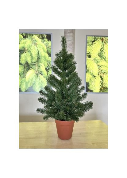 Елка сувенирная зеленая 70 см в горшке. Пластмакс (372837836)