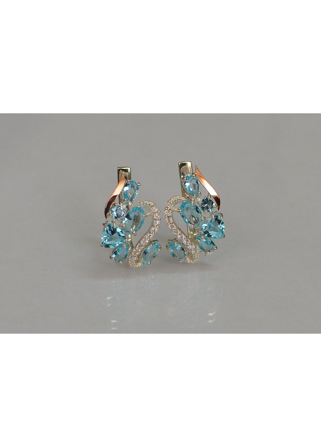 Срібні сережки з золотими пластинами Silver Style (367112429)