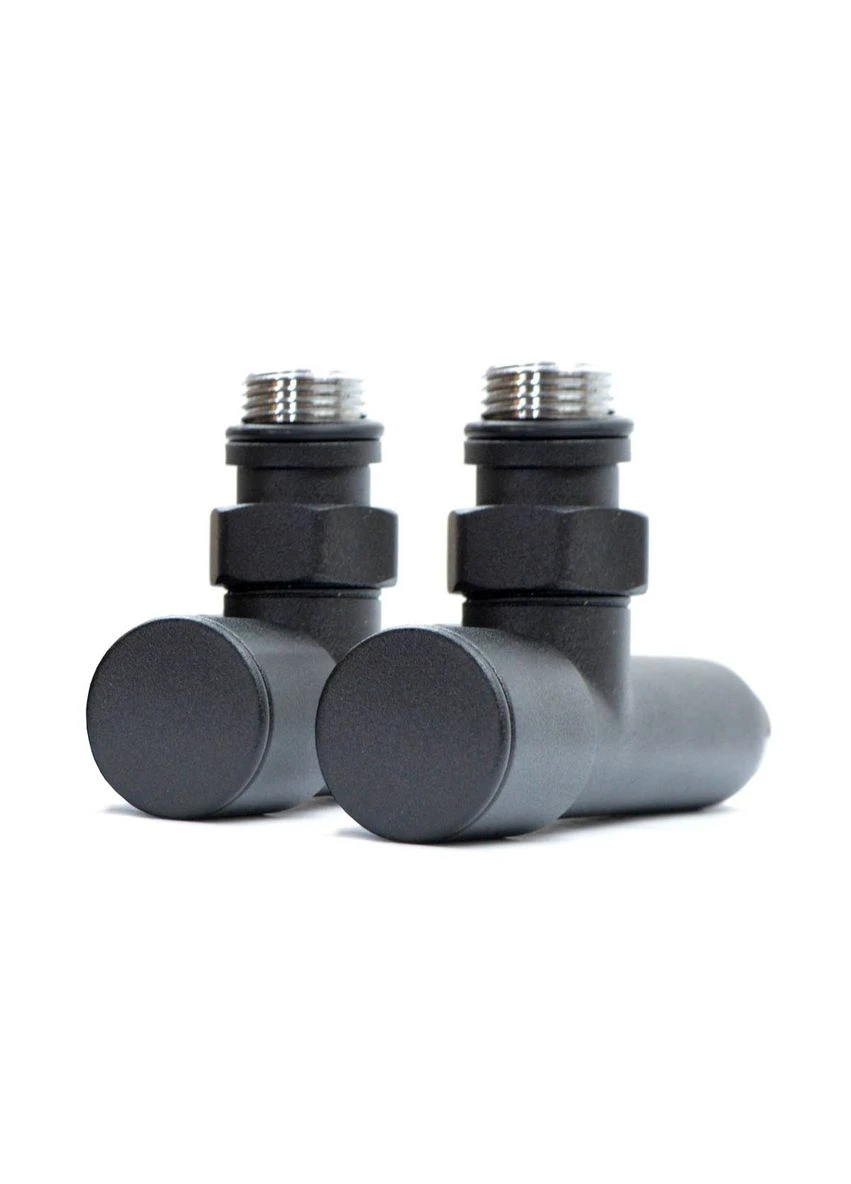 Кран угловой для полотенцесушителя 1/2"х1/2" удлиненный, черный, 2шт. Raftec (392905964)
