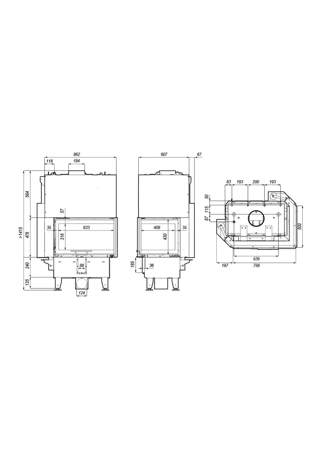 КАМИННАЯ ТОПКА С ВОДЯНЫМ КОНТУРОМ HOME RIVA SM BP G SHORT Defro (385664310)