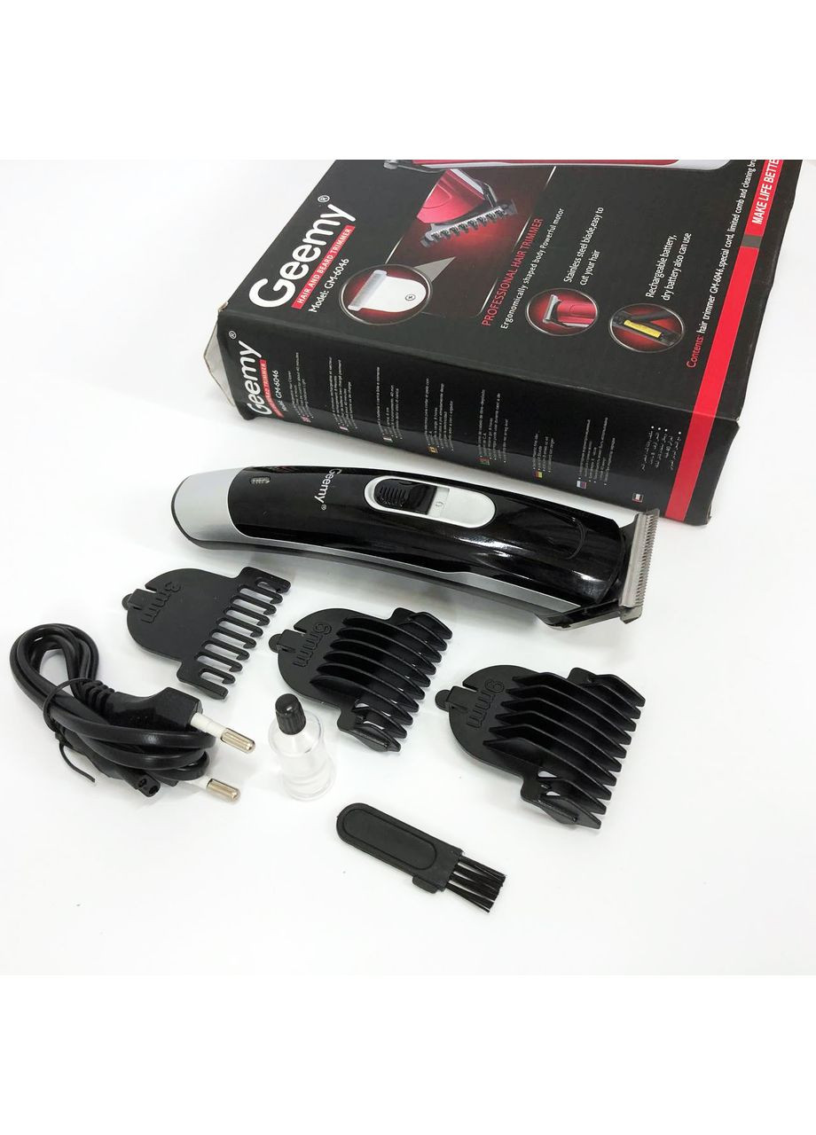 Машинка для стрижки волос GM-6046, Практичная машинка для стрижки волос. Цвет: черный Gemei (367860867)