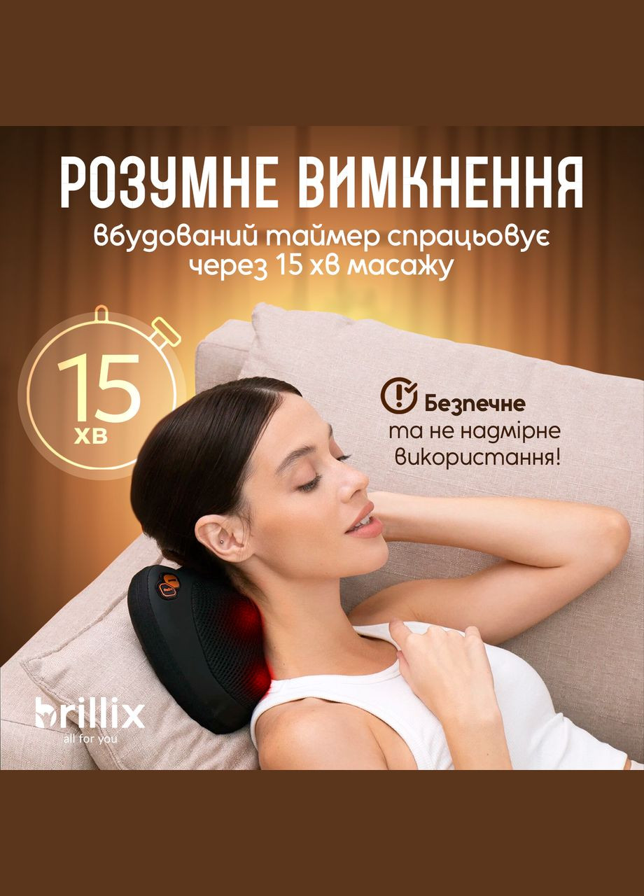 Массажная роликовая подушка, инфракрасный массажер для спины, шеи и тела. Массажная подушка для дома и авто No Brand (347590320)