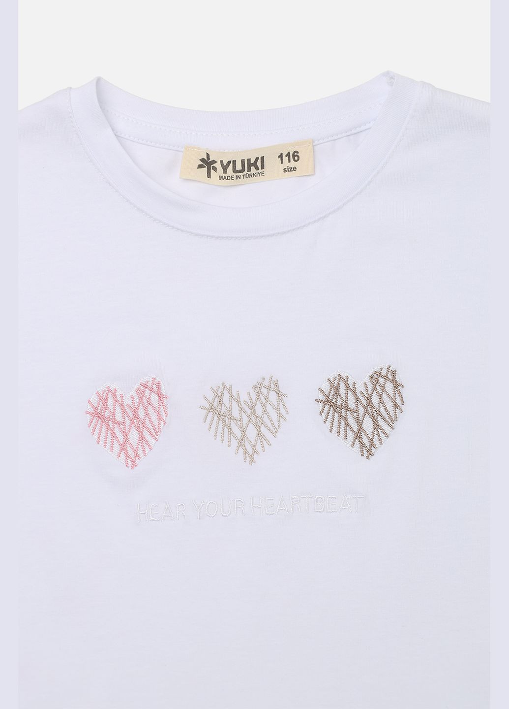 Біла літня футболка з коротким рукавом для дівчинки колір білий цб-00273322 Yuki