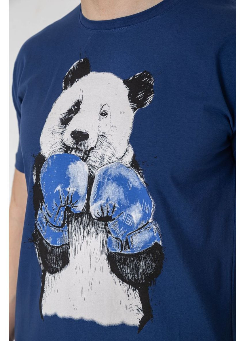 Синяя футболка мужская с принтом Sport Line