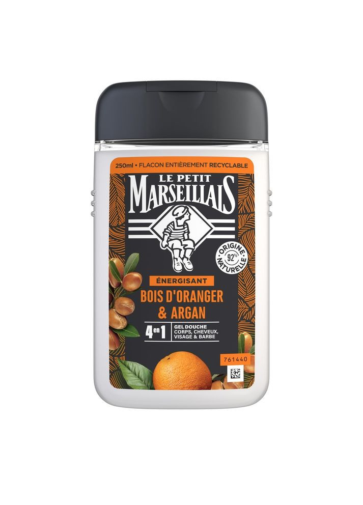 Гель-шампунь для чоловіків 3 в 1 Апельсинове дерево та аргану, 250 мл Le Petit Marseillais (328401776)