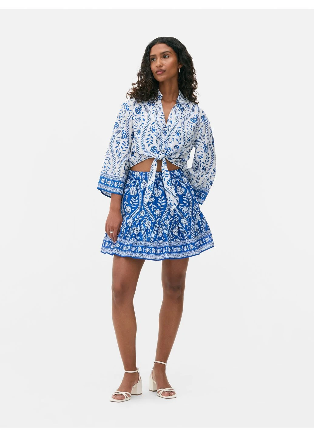 Спідниця літо,синій в білі візерунки, Primark (397857308)