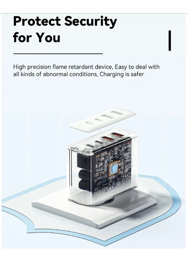 Зарядний пристрій 100W GaN ES-CD37 2U+2C white Essager (365824457)