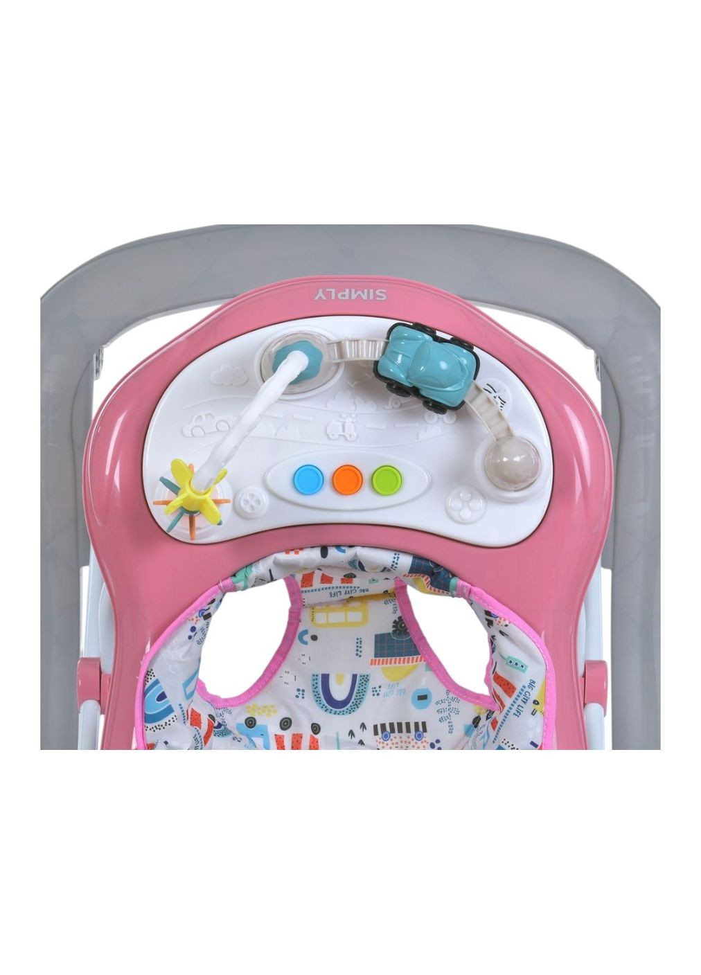 Ходунки дитячі ME 1215 SIMPLY Pink зі світловими ефектами, музика, 8 шт колес, стопор Рожеві El Camino (370709533)