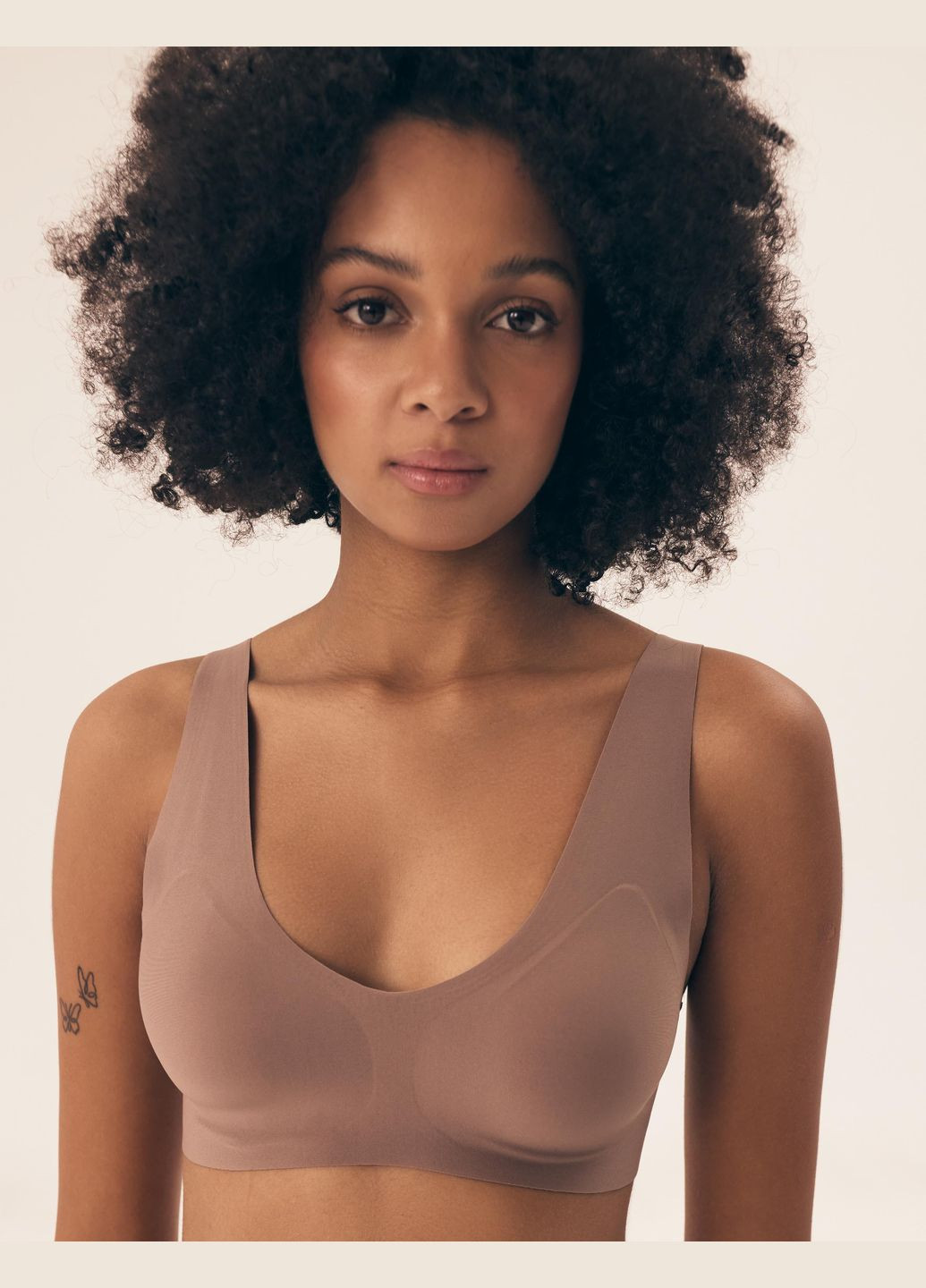 Рожево-коричневий безшовний жіночий безшовний бюстгальтер Henderson без кісточок поліамід