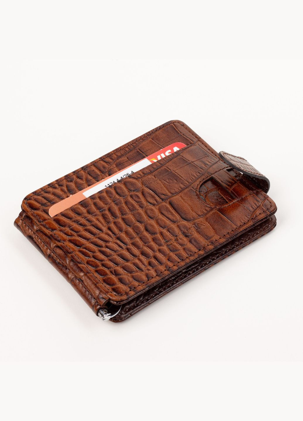 Мужской кожаный зажим картхолдер 11244-4 светло-коричневый Eminsa (261481707)