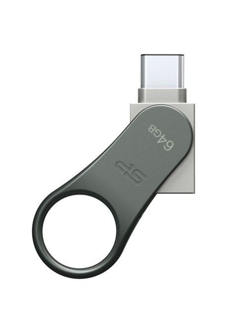 USB флеш накопитель (SP064GBUC3C80V1S) Silicon Power 64GB Mobile C80 Silver USB 3.2 (338627825)