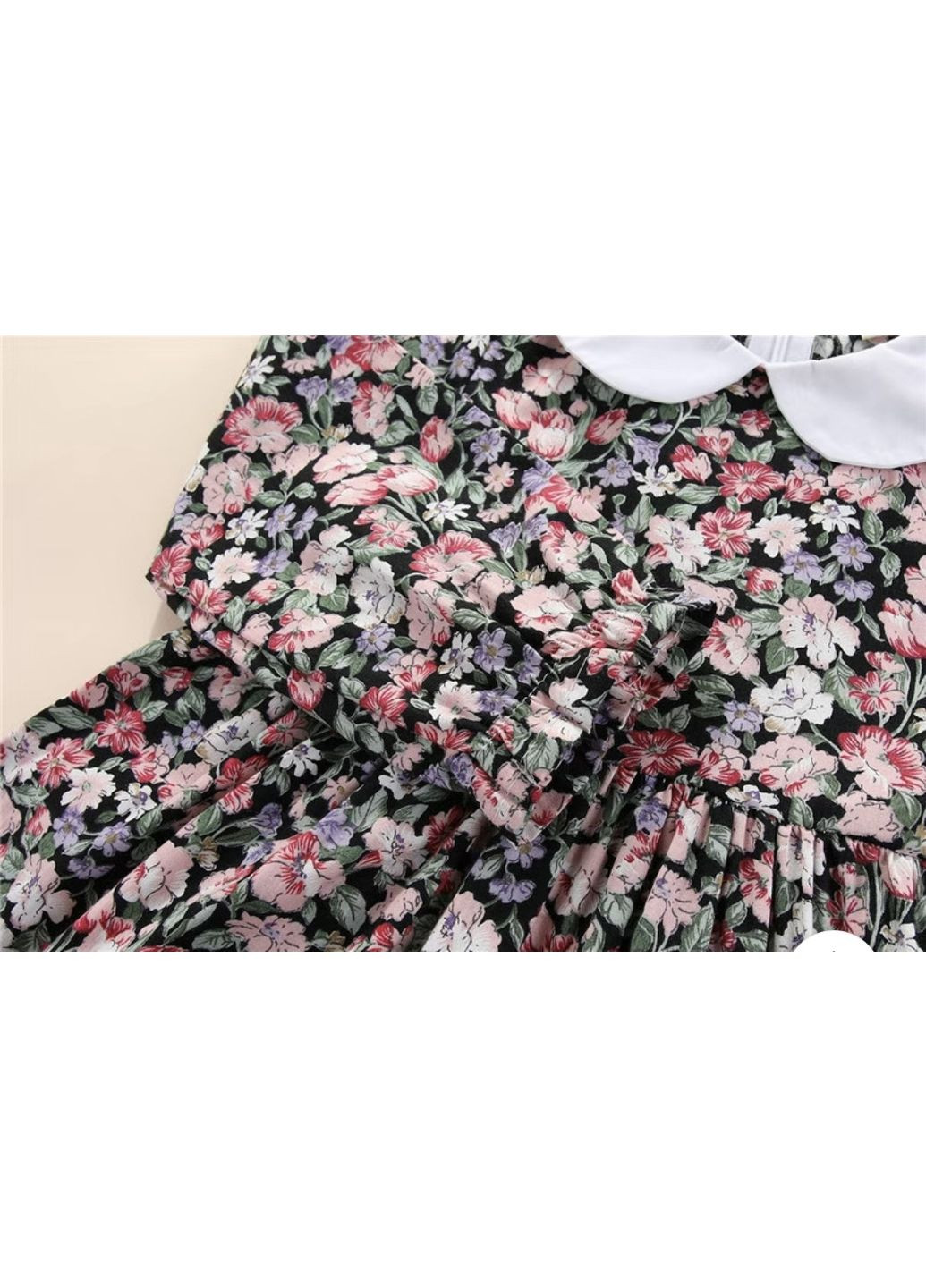 Чёрное детское платье летнее, черное в цветок, на 4,5,6,7,8 лет A+ (370438989)