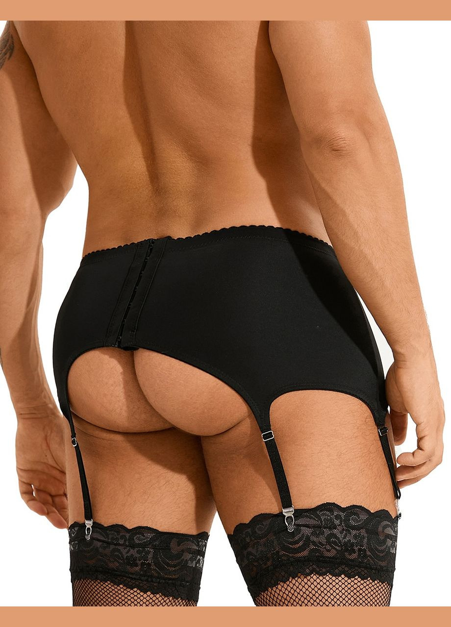 Чоловічий мереживний пояс з підв'язками чорний, Star Night (352190514)