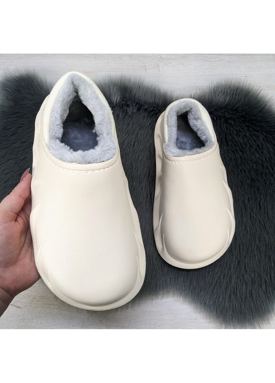 Галоши женские пена на меху с мягким задником Fashion (303547043)