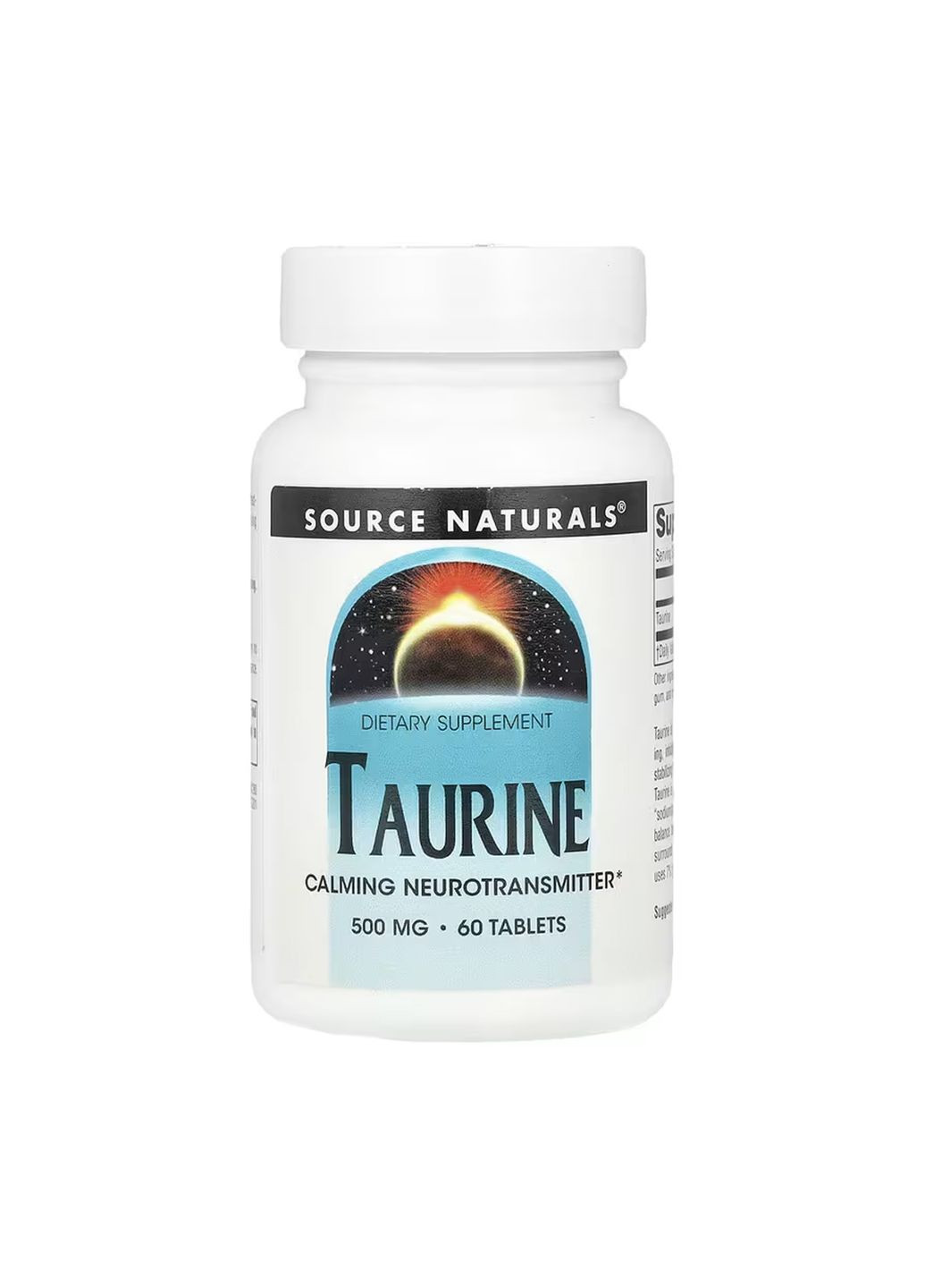 Таурин 500 мг 60 таблеток BioTech диетическая добавка для сердца и нервов аминокислота для успокоения Source Naturals (368989572)