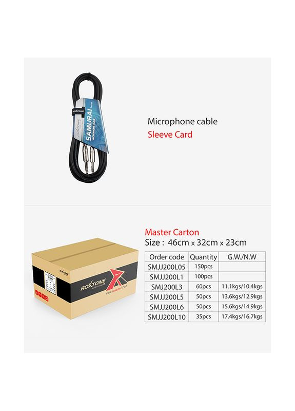 Микрофонный кабель SMJJ200L1, Jack - Jack, 1 м ROXTONE (326744256)