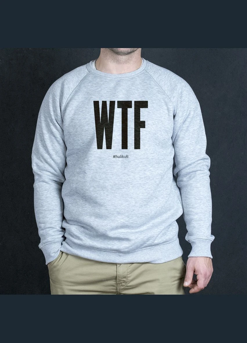 Комбінований світшот унісекс "wtf" сірий сірий (hk-73) BeriDari (387143580)