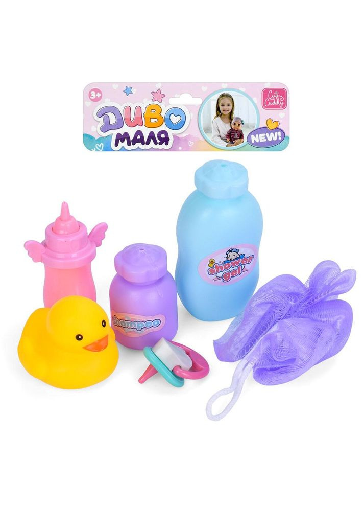 Аксесуари для ляльки: соска, пляшка, флакони, мочалка, каченя, у пакеті (YL205J-DM-UA) Limo Toy (371346704)