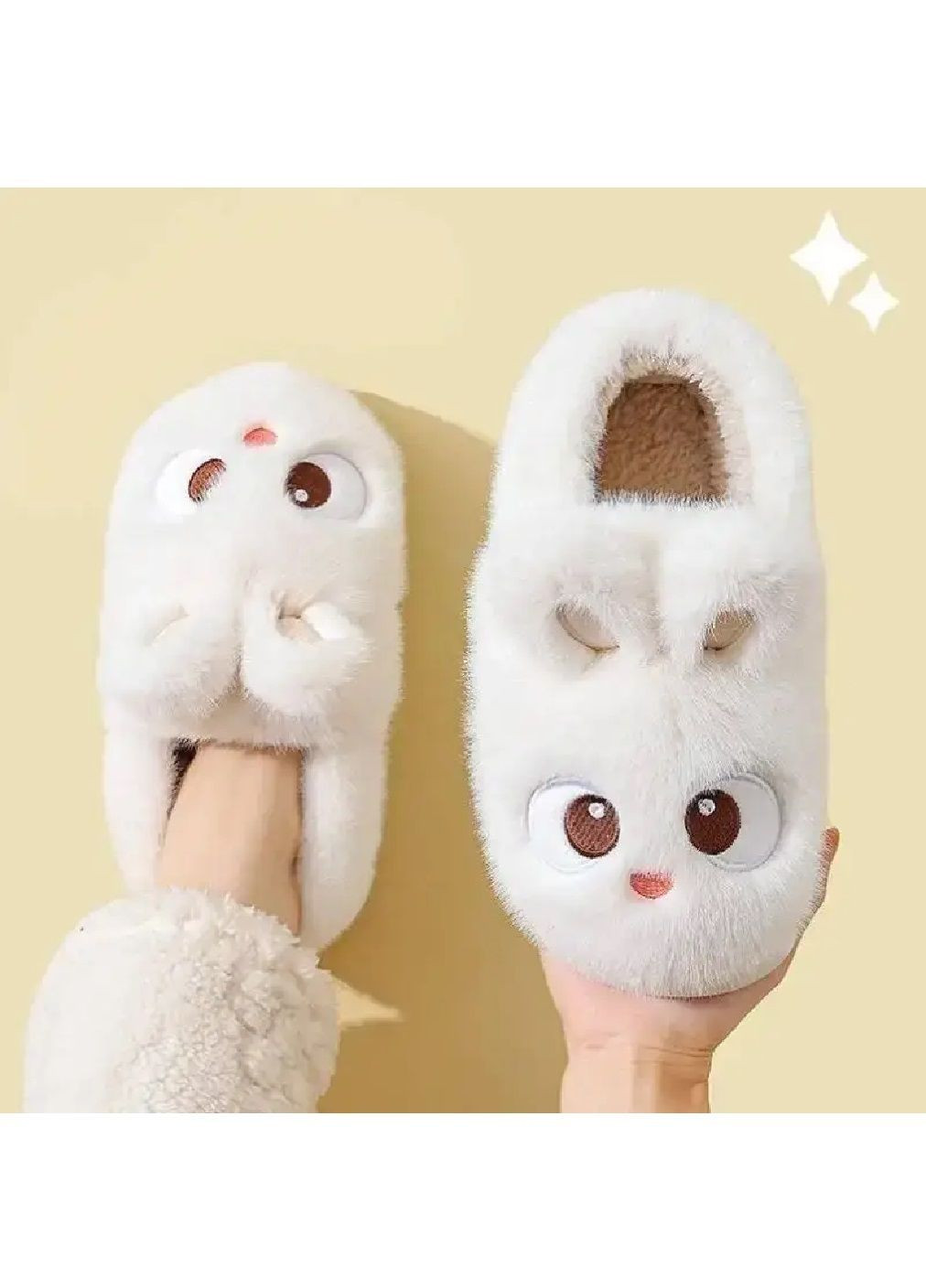 Дитячі кімнатні домашні зимові плюшеві закриті капці для дітей дівчаток 17 см (481727-Prob) Білий Зайчик розмір 26-27 Unbranded (365657964)