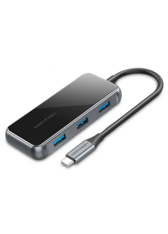 Концентратор 5 в 1 Type-C-USB-PD 4USB 3.0 87W 4K 30Hz 0.15m Black (TFDHB) Vention (382937818)