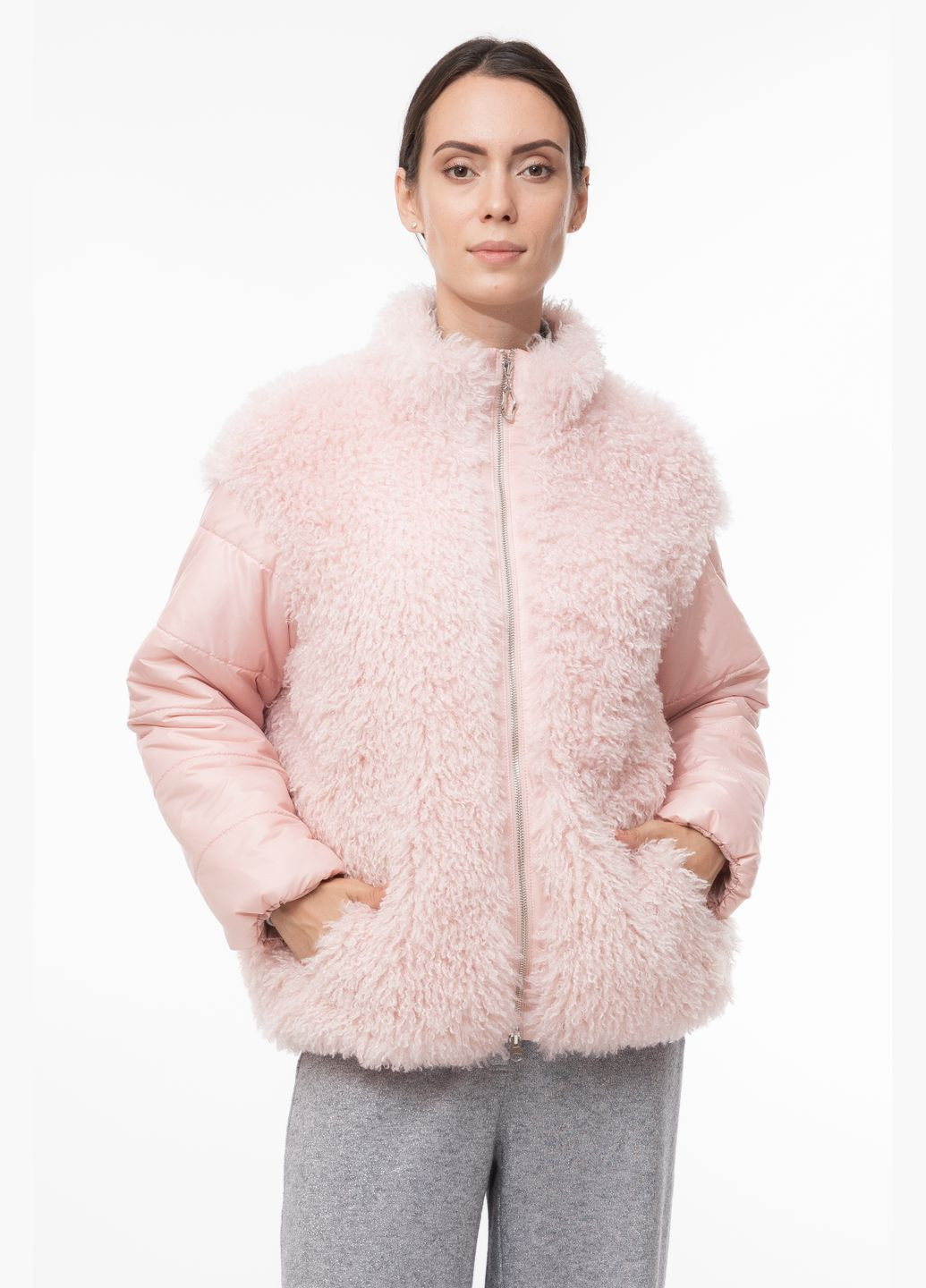 Розовая демисезонная куртка розовый демисезон повседневный Alberto Bini