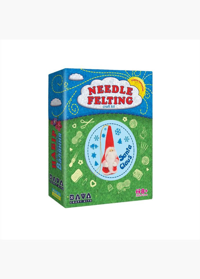 Дитячий набір творчості Валяння «Санта Клаус» ВАЛ-006 натуральна вовна No Brand (330602276)