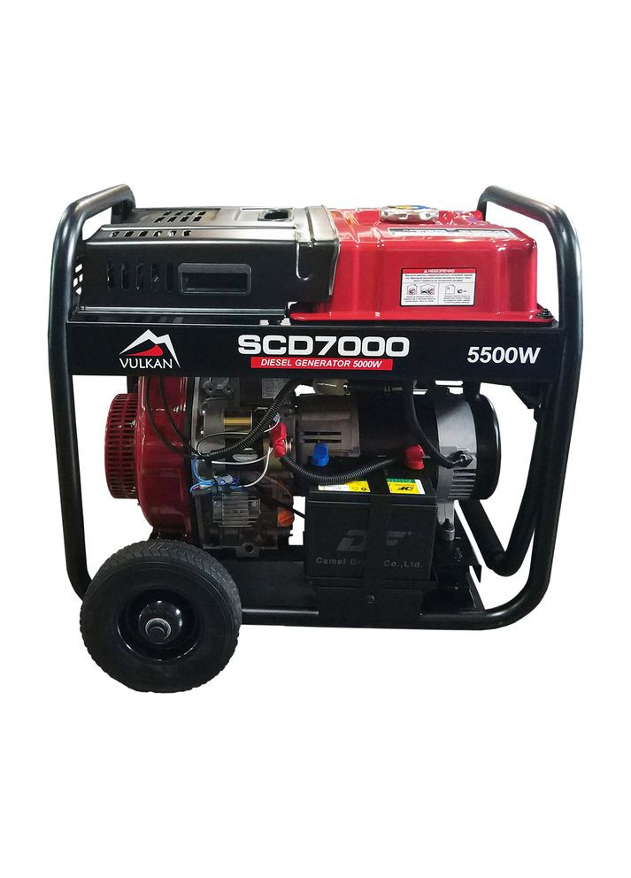 Дизельный генератор SCD7000TЕ (5.5 кВт, 50 Гц, 380 В, 18 л, 2 л/ч) трехфазный с аккумулятором (23036) Vulkan (295038553)