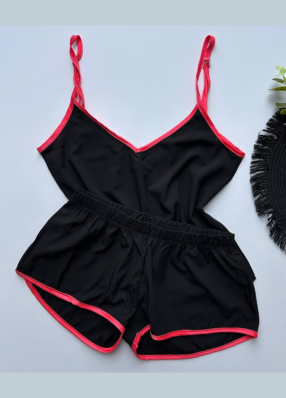 Малиновая всесезон пижама женская майка и шорты Exclusive