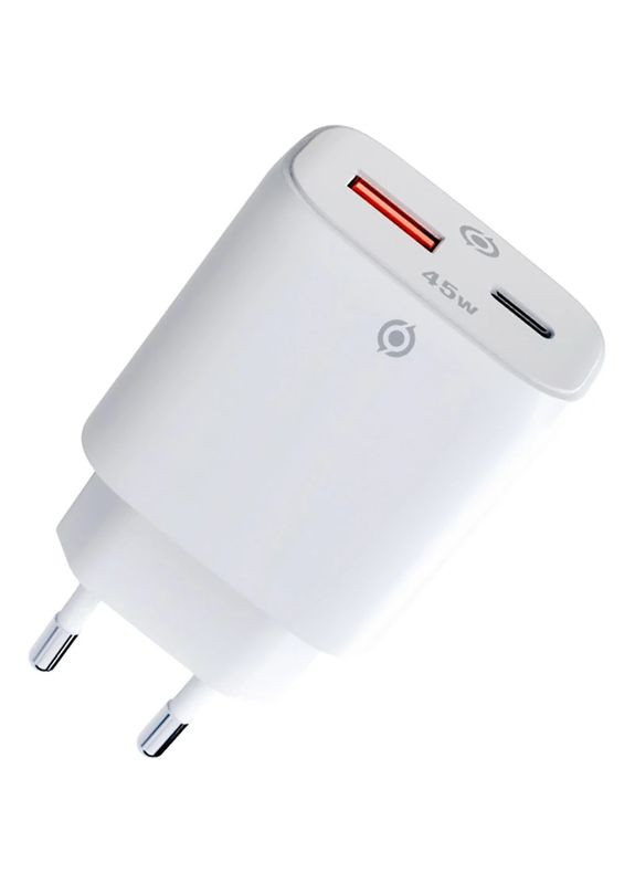 Сетевое зарядное устройство 45W GaN USB-C PD+USB-A QC 3.0 White Piko (334115491)