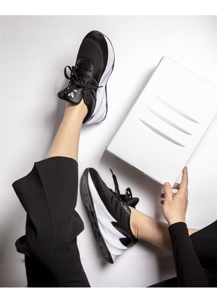 КРОССОВКИ ЖЕНСКИЕ ADIDAS SHARK BLACK WHITE АДИДАС ШАРК No Brand чёрные демисезоны (367173774)