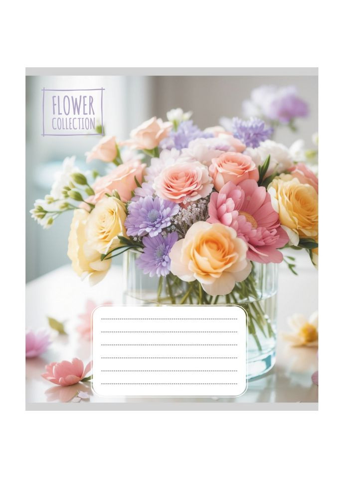 Зошит загальний "Квіткова композиція" 048-600186L-2 в лінію, 48 аркушів Leader (363174901)