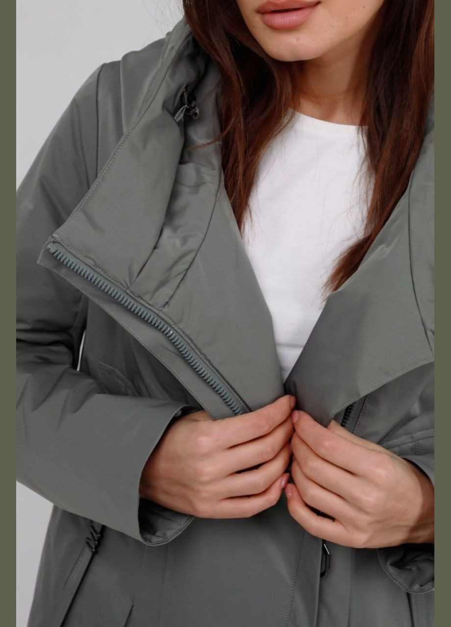 Фисташковая демисезонная плащь-косуха Lora