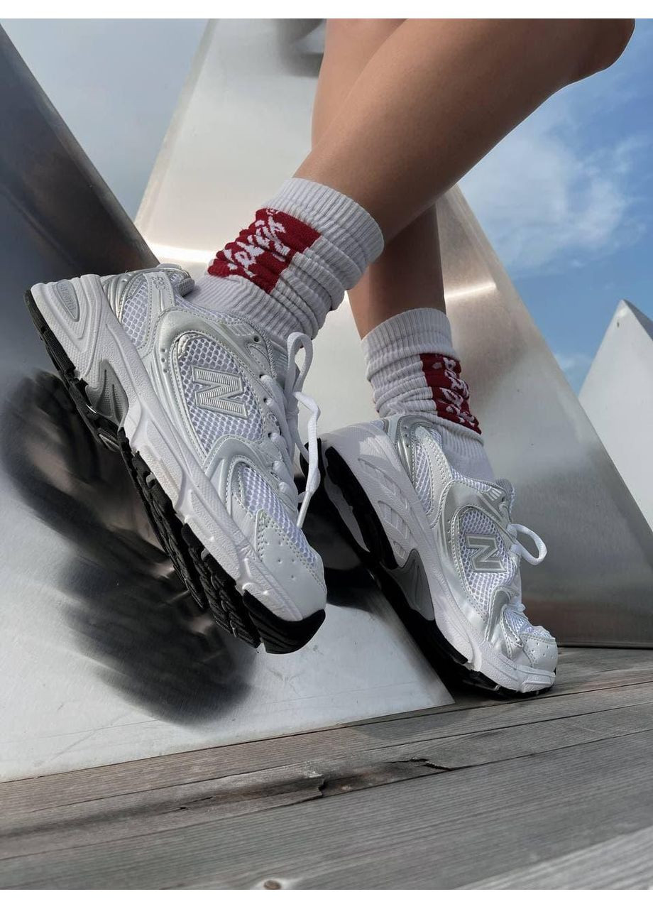 Білі Осінні кросівки чоловічі new balance 530 silver white нью беланс 530 No Brand
