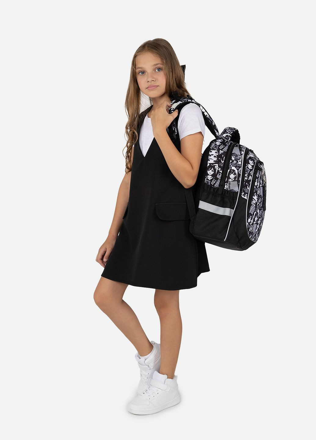 Демисезонный сарафан для девочки цвет черный цб-00251231 Yuki