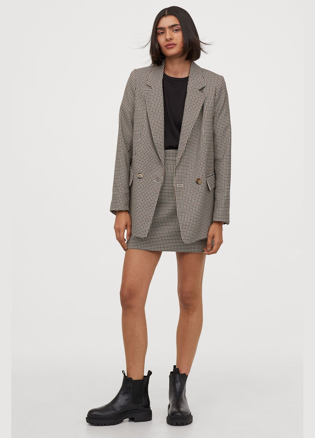 Цветной женский жакет H&M с узором пье-де-пуль «гусиная лапка» - демисезонный